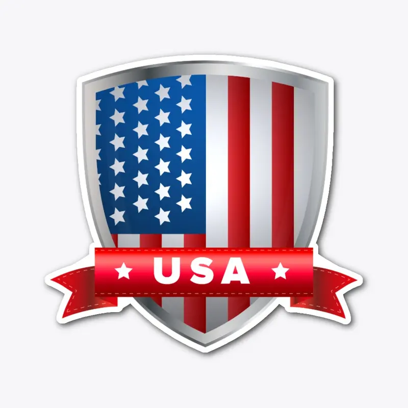 USA Flag With Embossed Logo