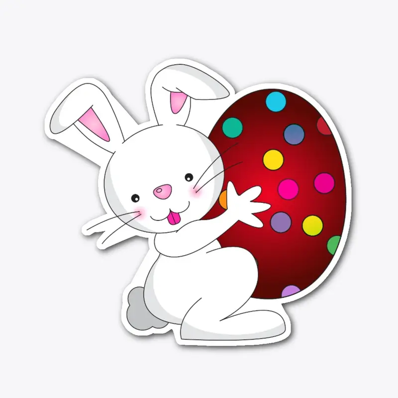 Cute Rabbit Running For Colorful egg